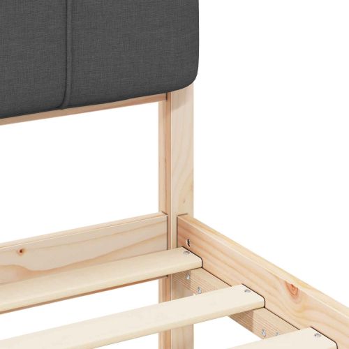 Леглова рамка с тапицирана гръбна част Тъмен сив 80 x 200 cm