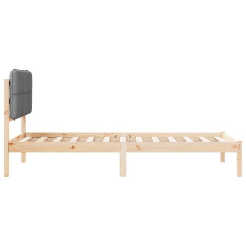 Леглова рамка с тапицирана гръбна част Светлосиво 75 x 190 cm