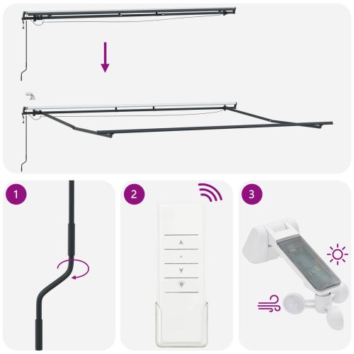 Текстил за сенник с Бяло 400 × 350 cm Полиестер