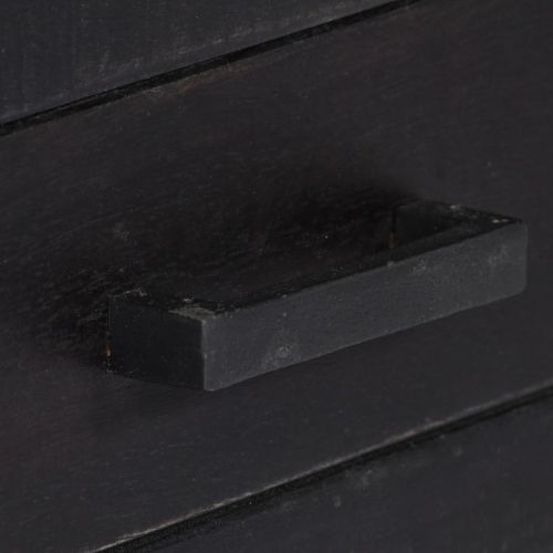 ТВ шкаф, черен, 118x30x40 см, мангово дърво масив