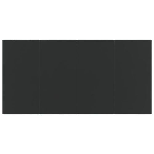 Градински трапезен комплект, 5 части, черен, полиратан