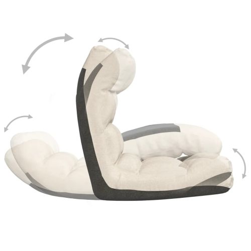 Сгъваем подов стол, кремав, текстил