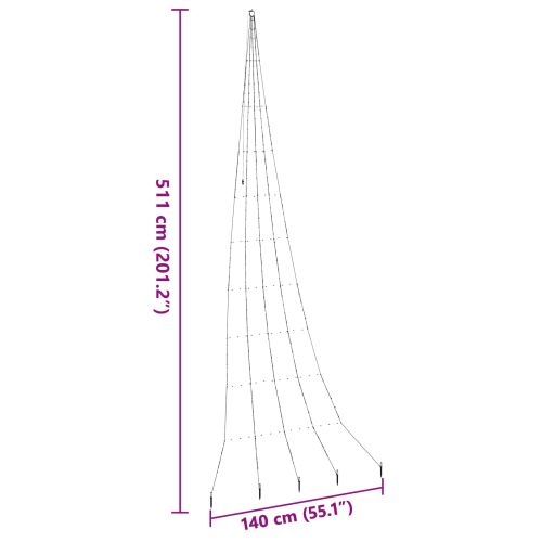 LED коледна елха с колчета за земя Топло бяло 511 см Метал