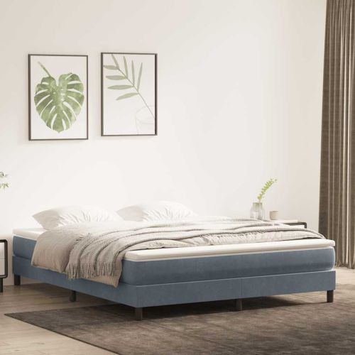Box Spring легло без матрак Тъмно сиво 180x210 cm Кадифе