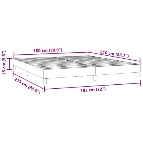 Box Spring Легло без матрак Черно 180x210 cm Кадифе