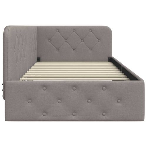 Ъглова рамка за легло Таупе 100 x 200 cm текстил