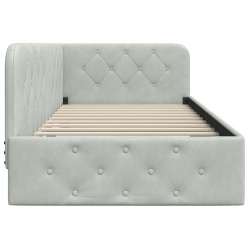 Ъглова рамка за легло Светлосиво 100 x 200 cm Кадифе