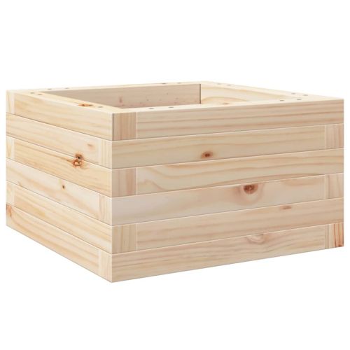 Градинска кашпа 40x40x23 см масивна борова дървесина