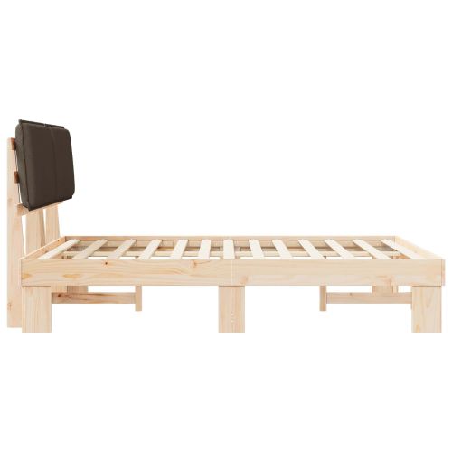 Леглова рамка с тапицирана гръбна част Таупе 150 x 200 cm