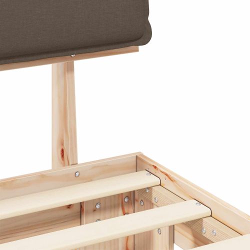 Леглова рамка с тапицирана гръбна част Таупе 150 x 200 cm