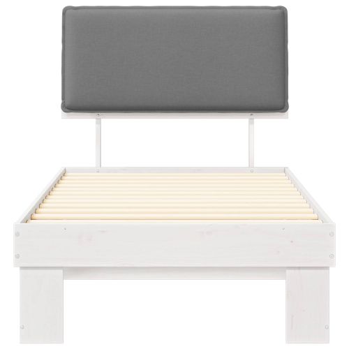 Леглова рамка с тапицирана гръбна част Светлосиво 100 x 200 cm