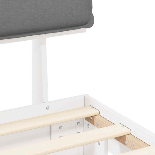 Леглова рамка с тапицирана гръбна част Светлосиво 100 x 200 cm