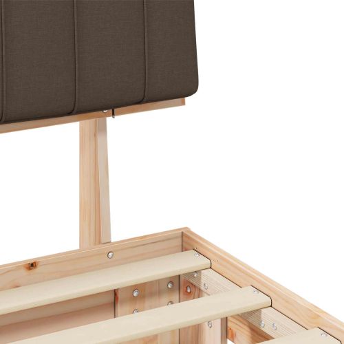 Леглова рамка с тапицирана гръбна част Таупе 140 x 200 cm