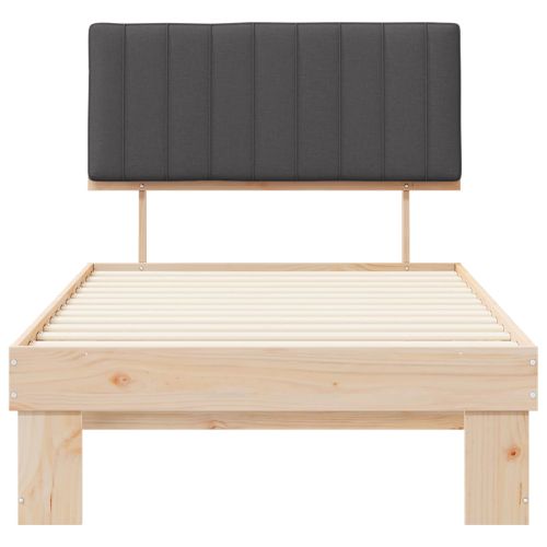 Леглова рамка с тапицирана гръбна част Тъмен сив 100 x 200 cm