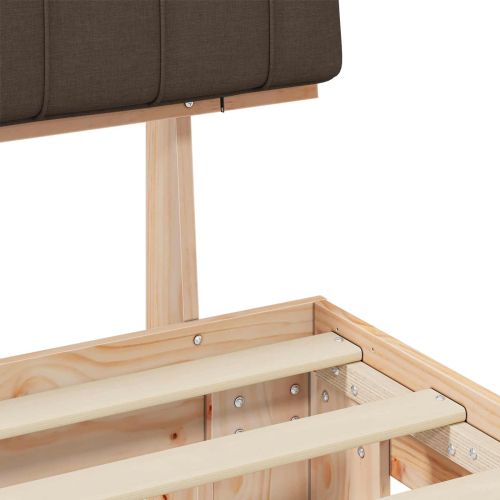 Леглова рамка с тапицирана гръбна част Таупе 100 x 200 cm