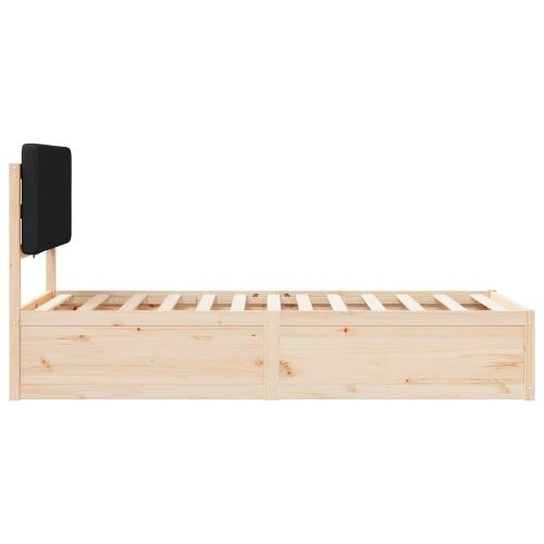 Леглова рамка с тапицирана гръбна част Черно 75 x 190 cm