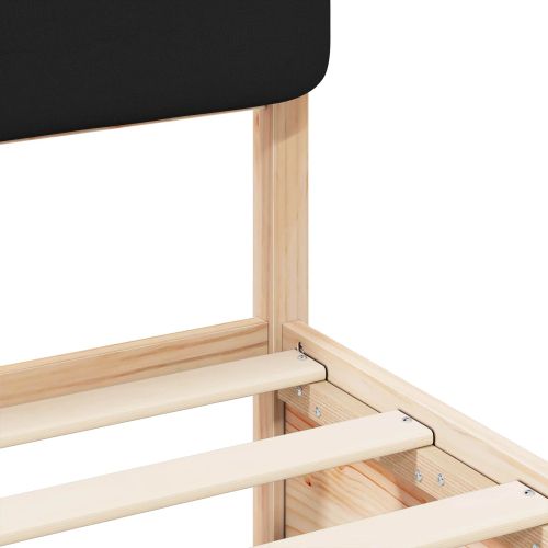 Леглова рамка с тапицирана гръбна част Черно 75 x 190 cm