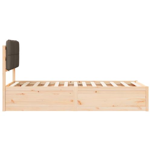 Леглова рамка с тапицирана гръбна част Таупе 75 x 190 cm