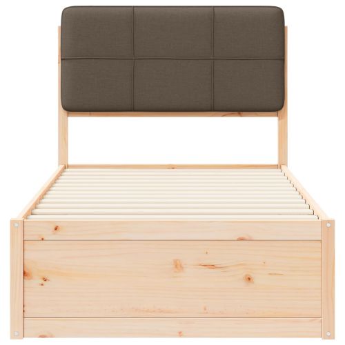 Леглова рамка с тапицирана гръбна част Таупе 75 x 190 cm