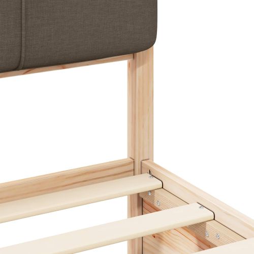 Леглова рамка с тапицирана гръбна част Таупе 75 x 190 cm