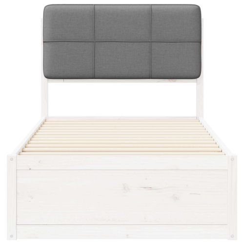 Леглова рамка с тапицирана гръбна част Светлосиво 75 x 190 cm