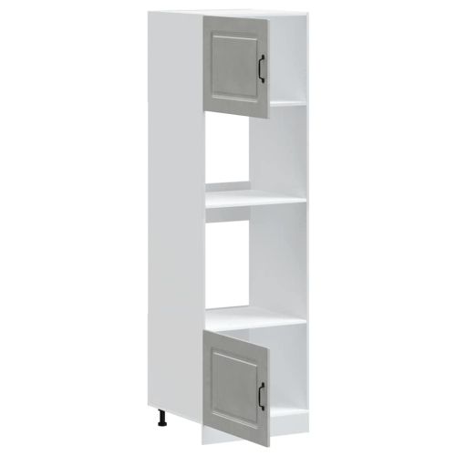 Шкафове за фурна, 2 бр. "Kalmar", бетонно сиви, инженерно дърво