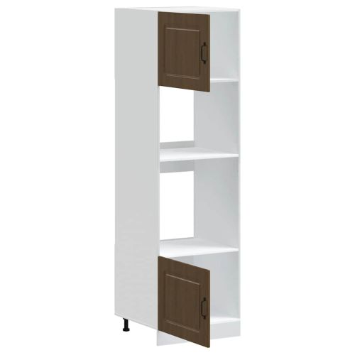 Шкафове за фурна, 2 бр. "Kalmar", кафяв дъб, инженерна дървесина