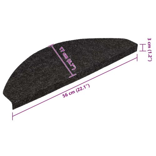 Самозалепващи стелки за стълби, 20 бр, черни, 56x17x3 см