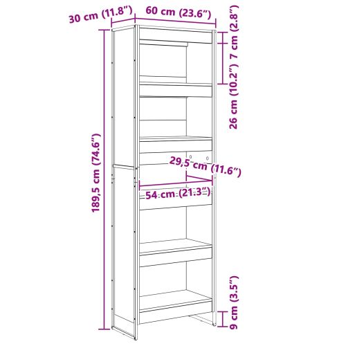 Шкаф за книги 2 pcs Черния дъб 60 x 30 x 189,5 см