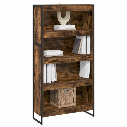 Шкаф за книги 80 x 30 x 155 см Инженерна дървесина Димящ дъб