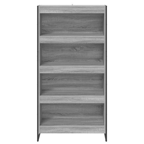 Шкаф за книги 80 x 30 x 155 см Инженерно дърво Сив Сонома