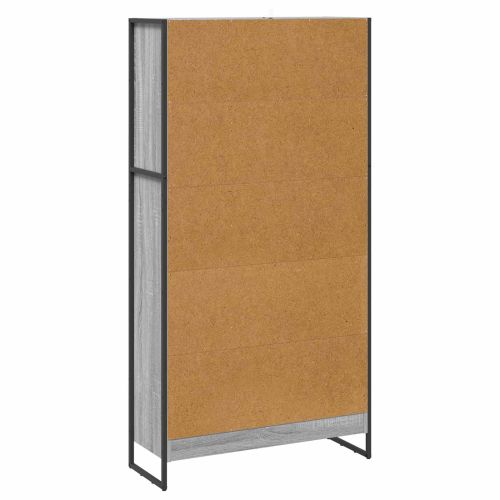Шкаф за книги 80 x 30 x 155 см Инженерно дърво Сив Сонома