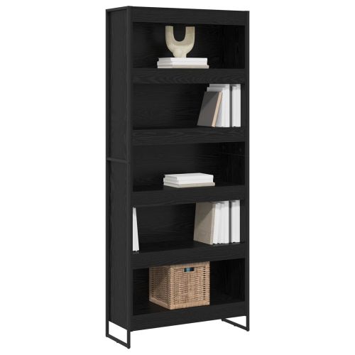 Шкаф за книги 80 x 30 x 189,5 см Инженерна дървесина Черния дъб