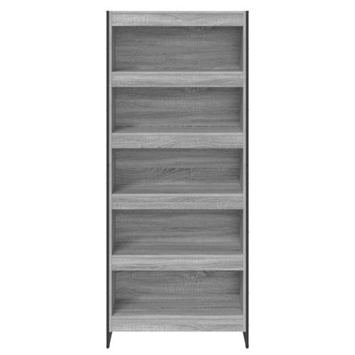 Шкаф за книги 80 x 30 x 189,5 см Инженерна дървесина Сив Сонома