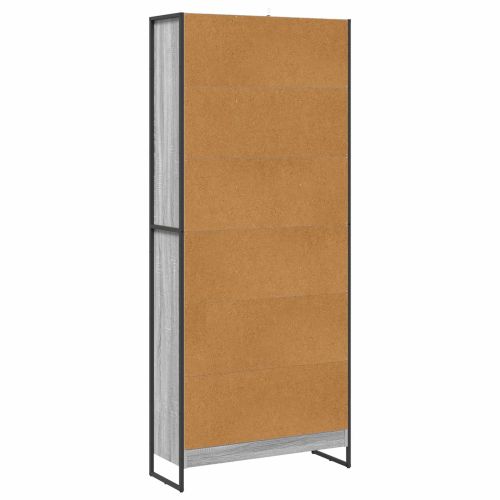 Шкаф за книги 80 x 30 x 189,5 см Инженерна дървесина Сив Сонома