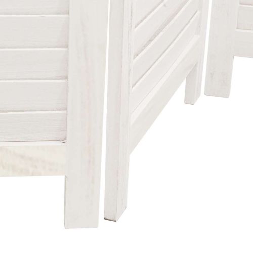 Разделител за стая, 4 панела, бял, дърво пауловния масив