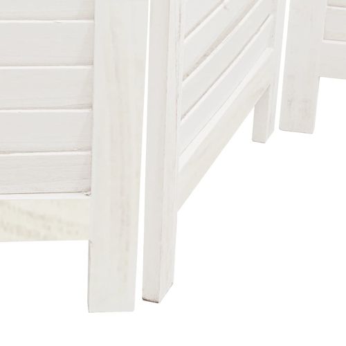 Разделител за стая, 6 панела, бял, дърво пауловния масив