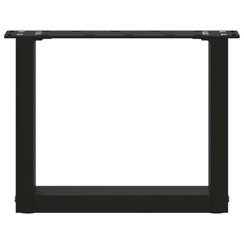 Крака за масичка за кафе, U-образни, 2 бр., черни, 40 x (30-31) см, стомана