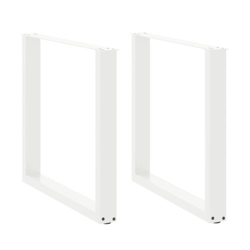 Крака за трапезна маса, U-образни, 2 бр., бели, 90x(72-73) см, стомана