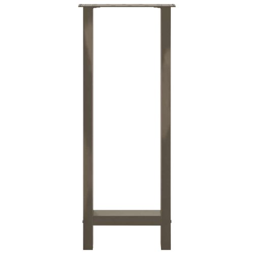 Крака за бар маса, естествена стомана, 2 бр., 40 x (100-101) см, стомана