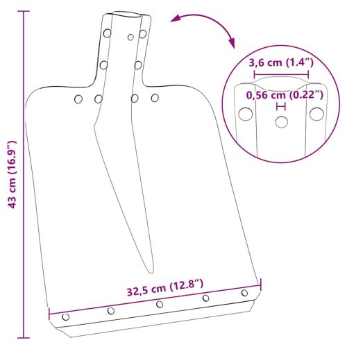 Глава на лопата Сребрист 43 x 32,5 см Алуминий