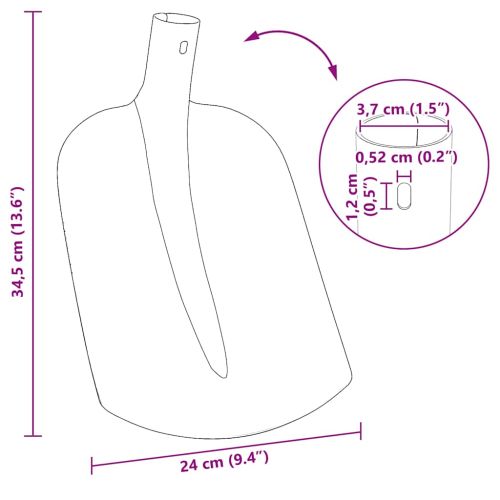 Глава на лопата Черно 34,5 x 24 см Прахово боядисана стомана