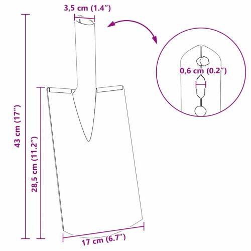 Глава на лопата 4 pcs Сребрист 43 x 17 см