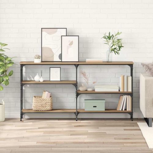 Конзолна маса с рафт Дъб 150 x 29 x 76,5 см Инженерно дърво