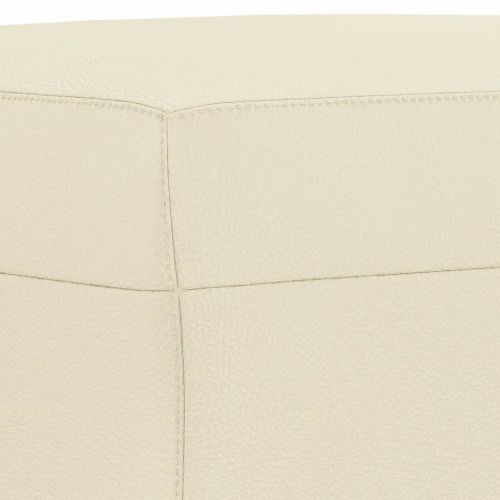 Комплект дивани от 3 части с възглавници кремав изкуствена кожа