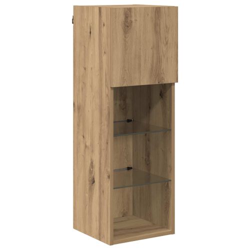 Кабинети за телевизор на стената 4 pcs Черния дъб