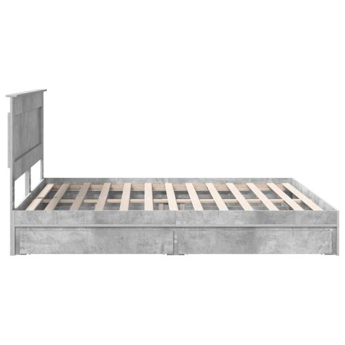 Легло с място за съхранение Циментено сиво 200 x 200 cm