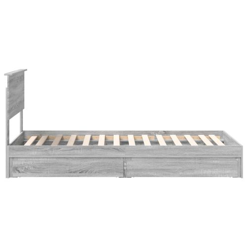 Легло с място за съхранение с таблото Сив Сонома 90 x 200 cm