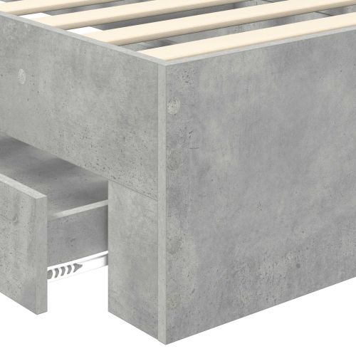 Рамка за легло с чекмедже Бетонно сиво и сребро 70 x 190 cm