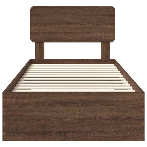 Рамка за легло с таблото Кафяв дъб 75 x 190 cm Инженерно дърво